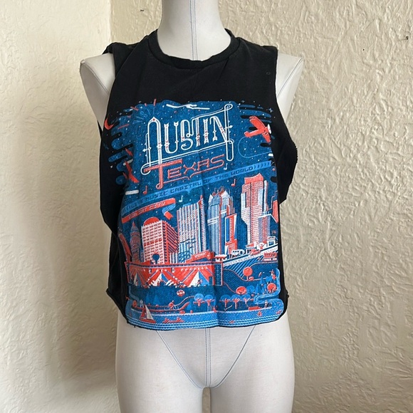 Alstyle Tops - Austin City Limits 2019 Reworked Sleeveless Tee Shirt Billie Eilish Guns n Roses